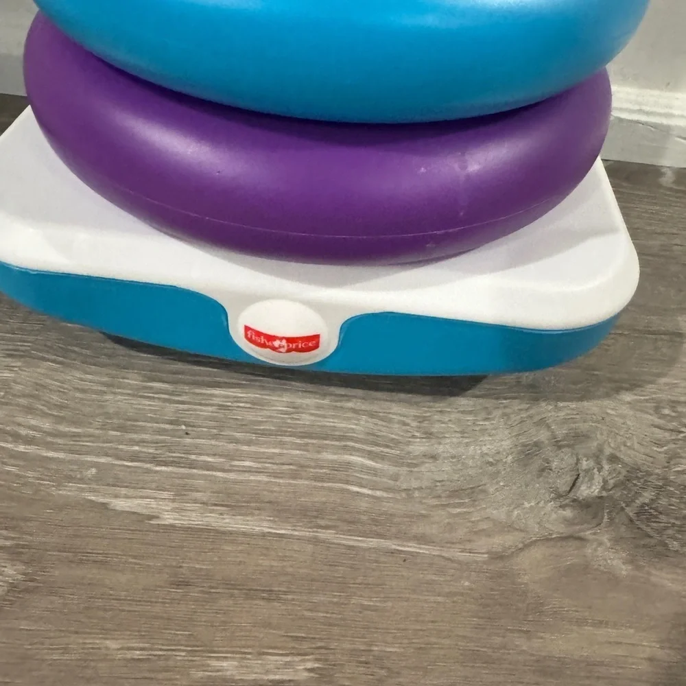 Fisher-Price Jumbo Stacker Rainbow Stacking Rings 16 inches tall 11 inches wide - Picture 2 of 4